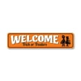 thumbnail image 1 of Welcome Trick Or Treaters Halloween Aluminum Metal Decor Sign - 4x18 inches, 1 of 4