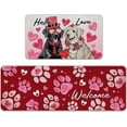 thumbnail image 1 of Welcome Valentines Day Labrador Dog Kitchen Rugs Set of 2, Hello Love Hearts Pet Paw Prints Kitchen Mats Decor, Anniversary Wedding Floor Door Mat Home Decorations - 17x29 and 17x47 Inch, 1 of 6