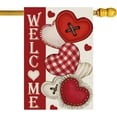 thumbnail image 1 of Welcome Valentines Day Romantic Love Hearts House Flag Big Large Burlap 28X40 Inch Vertical Double Sided Outside Yard Holiday Outdoor Farmhouse Decoration, 1 of 5