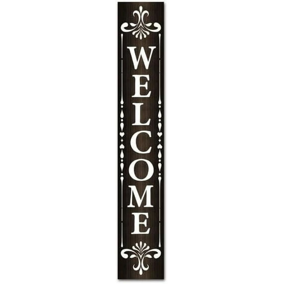 Welcome Vertical Signs for Front Door Porch Standing Sign Hanging Wood Welcome Sign for Home Wall Decor Farmhouse Outdoor Indoor4 X 16 Inch