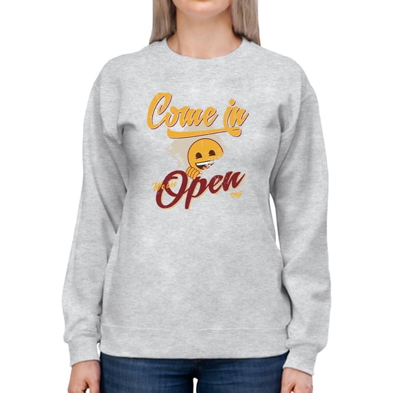 Welcome Vibes - Open Sign Emoji Graphic Women's Sweatshirt