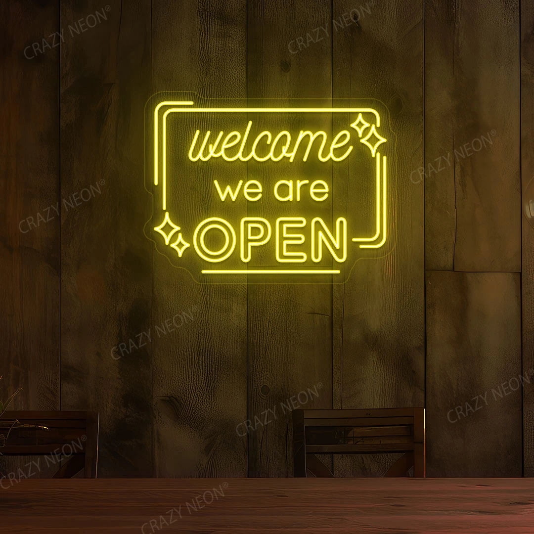 Welcome We are Open Sign (Purple, 42"(W)x31.5"(H))