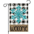 thumbnail image 1 of Welcome Winter Garden Flag 12x18 Inch Double Sided Burlap Snowflake Black White Buffalo Plaid Check Rustic Yard Flags for Seasonal Christmas Farmhouse Decoration(ONLY FLAG), 1 of 6
