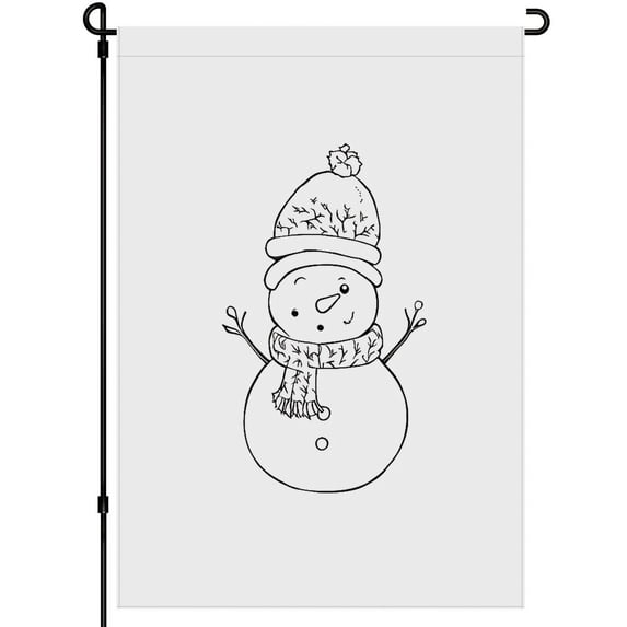 Welcome Winter Garden Flag for Outdoor - Decoration for House Front Door Farmhouse 28x40inch - Cute Cartoon Snowman House Decor - Durable Double Side Versatile Hanging Decoration