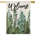 thumbnail image 1 of Welcome Winter House Flags for Outdoor Decoration, Christmas Watercolor Forest Large Yard Flag, Decorative Xmas Seasonal Farmhouse Holiday Outside Decor 28x40 Inch Vertical Double Sided, 1 of 6