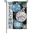 thumbnail image 1 of Welcome Winter Snow Small Decorative Garden Flag, Ornament Ball Snowflakes Yard Lawn Outside Decor, Christmas Holiday Farmhouse Burlap Outdoor Home Decoration Double Sided 12.5 x 18, 1 of 6