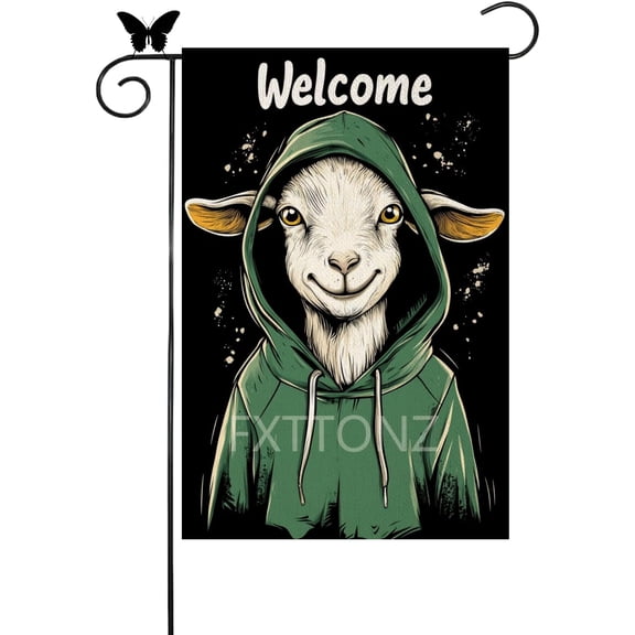 Welcome Wolf Garden Flag 12x18 Inch Double Sided Small Linen Holiday Yard Outdoor Sign Outside Home House Spring Decoration (18831)