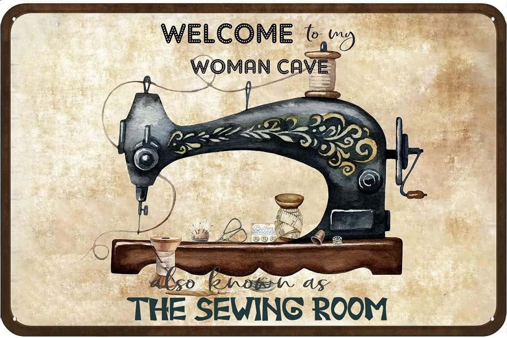 Femer Targa in metallo con scritta Welcome to my woman cave 20 x 30 cm