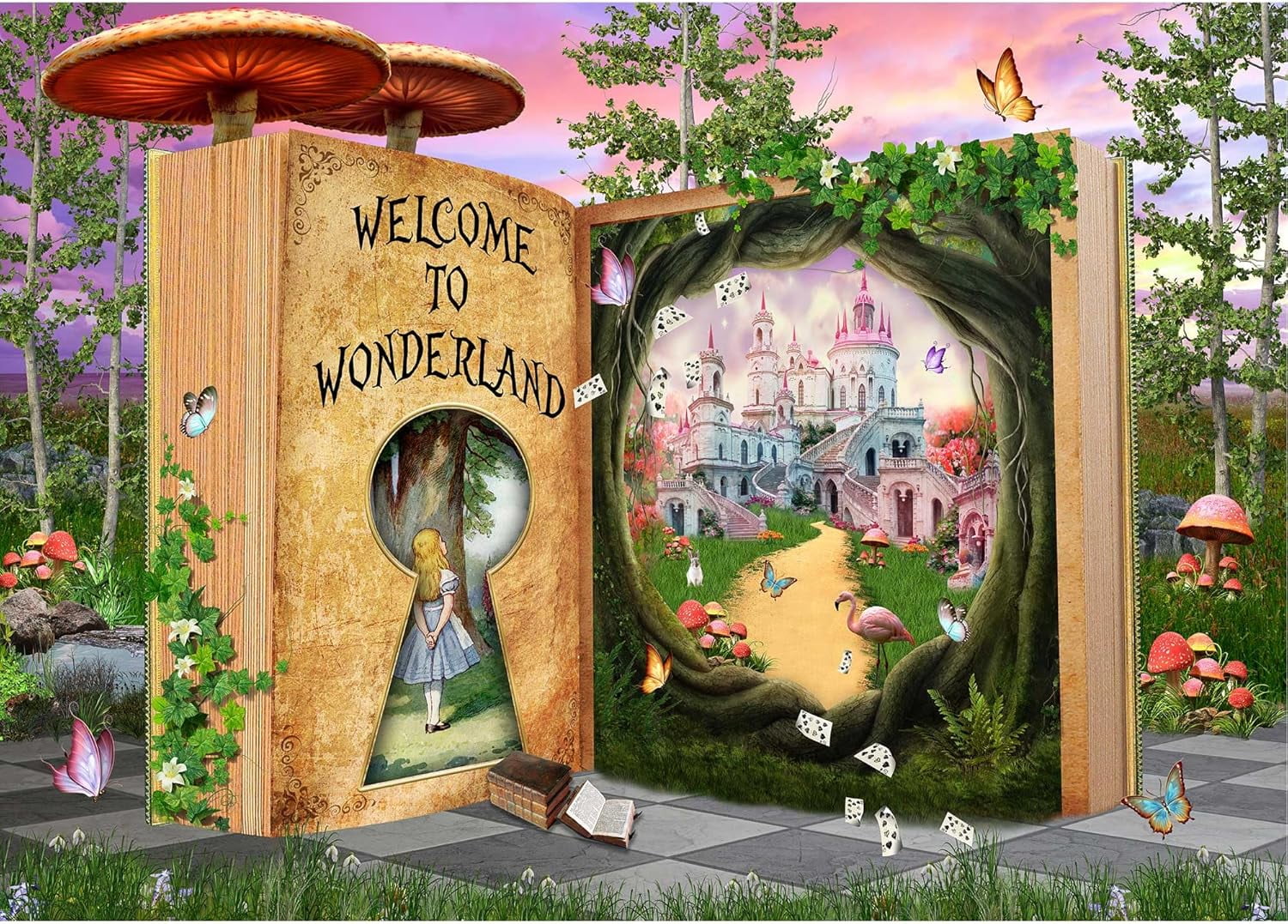 Welcome to Wonderland Enchanted Tea Party Photography Backdrop Kids