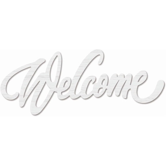 Welcome Wood Cut Sign Art Letter Laser Cut Wood Sign Wooden Decor Basswood Wall Hanging Sculpture Display Decoration for Home Dinning Room Bed Room Shop Store Display 6.3x15.7 Inch