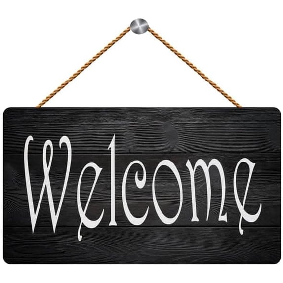 Wlmart Signs Welcome Wooden Hanging Sign 12 x 8 Inch - Home Front Door Greeting ...