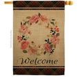 thumbnail image 1 of Welcome Wreath Floral Double-Sided Garden Decorative House Flag, Multi Color, 1 of 1