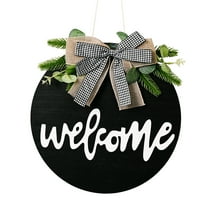 USYFAKGH Welcome Wooden Decoration Wall Independence Day House Sign ...