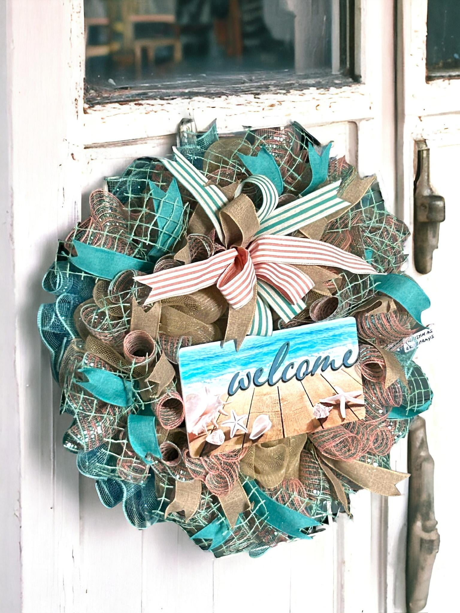 Wreath, Spring Summer Wreath, Beach House, Lake House, Nautical