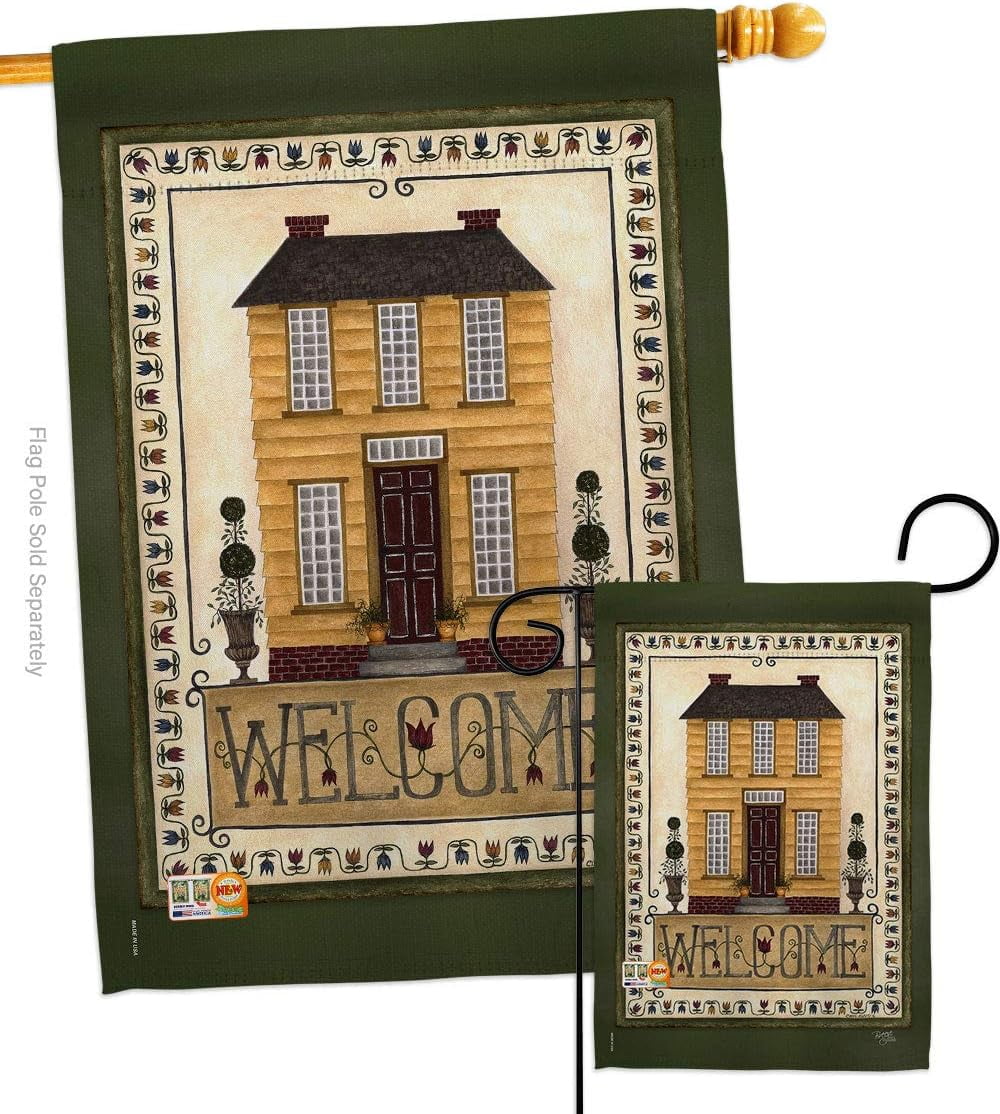 Bandiera Da Giardino In Tela Di Iuta - Stemma Del Delaware - Bandiera Decorativa USA 28x40 Pollici