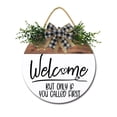 thumbnail image 1 of Welcome If You Called First Sign for Front Door Decorations, Rustic Round Wood Holiday Sign, Front Door Wreath Burlap Wooden Hanging Signs for Outdoor Farmhouse Porch Home Christmas Holiday Decor, 1 of 5