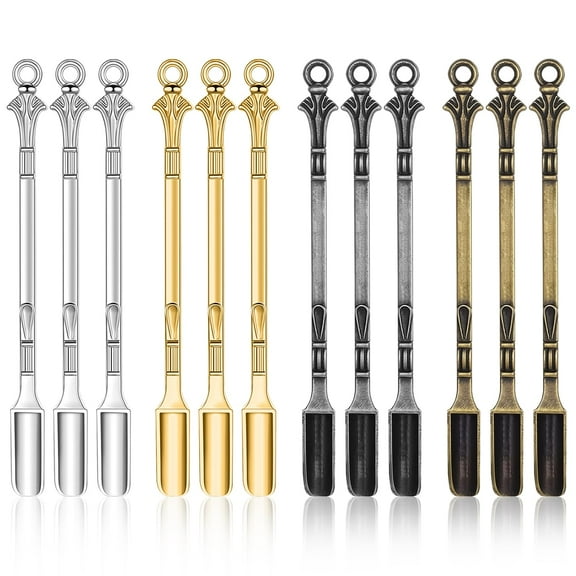 Welcome to my boutique 12 Pcs Mini Spoons Set, 4 Colors Tiny Spoons Mini for DIY Necklace Charms Pendants, Metal Small SpoonS hovels for Powder Spices Salts Sand Spice Scoop