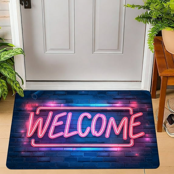 Welcome doormat Under $5! Kadlawus Colorful Welcome Doormat for Home, Entrance Door Mat with Print, Durable Doormat for Outdoor, Non-Slip Doormat for Front Door, Washable Doormat for Home Entry