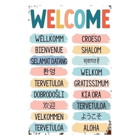 Welcome in Different Languages Printable Multilingual Poster Diversity and Inclusion Wall Art for Office School Classroom Decor