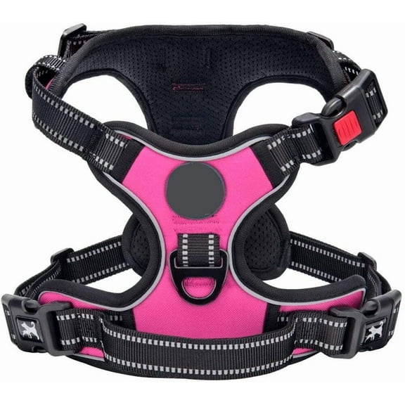 Welcome to my little boutique. No Pull Dog Harness,No Choke Reflective Dog Vest,Adjustable Soft Padded Pet Harness with Easy Control Handle for Small Medium Large Dogs,Pink M