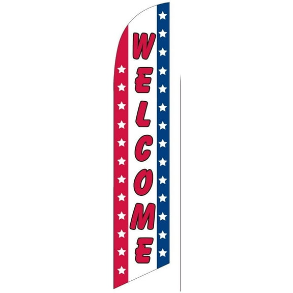 Welcome stars/stripes Feather Banner Swooper Flag - Replacement FLAG ONLY