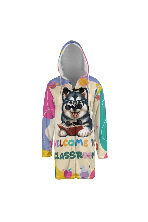 Welcome to Alaskan Malamute Classroom Teacher Dog Mom All Over Print 3D Hooded Duffle Toggle Coat Alaska Mal Dog Lovers Gifts - 02015