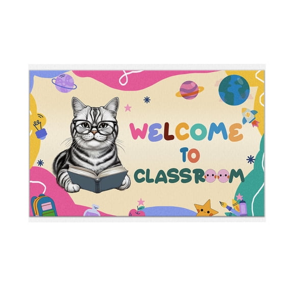 Welcome to American Shorthair Classroom Teacher Dog Mom Doormat Cat Lover Kitten Owner Gifts Indoor Outdoor Welcome Mat - 02015