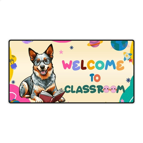 Welcome to Australian Cattle Dog Classroom Teacher Dog Mom Desk Mat Full Keyboard Mouse Pad Heeler Lover Gifts Large Mousepad - 02015