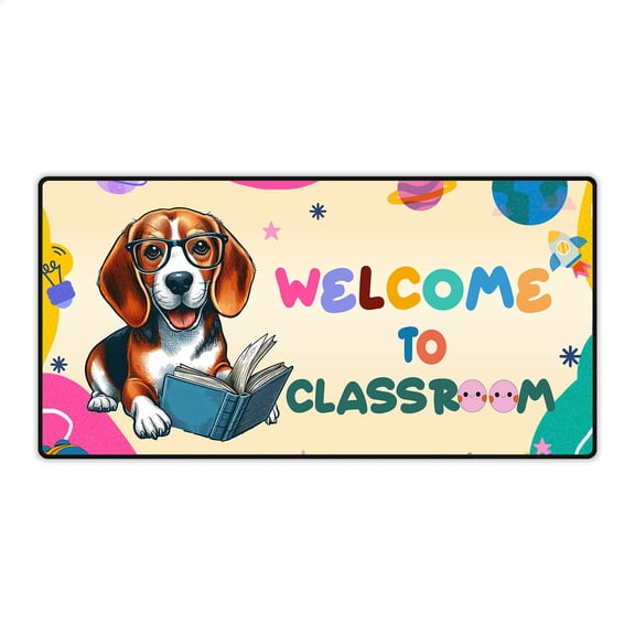 Welcome to Beagle Classroom Teacher Dog Mom Desk Mat Full Keyboard Mouse Pad Beagles Dog Lover Gifts Idea Large Mousepad - 02015