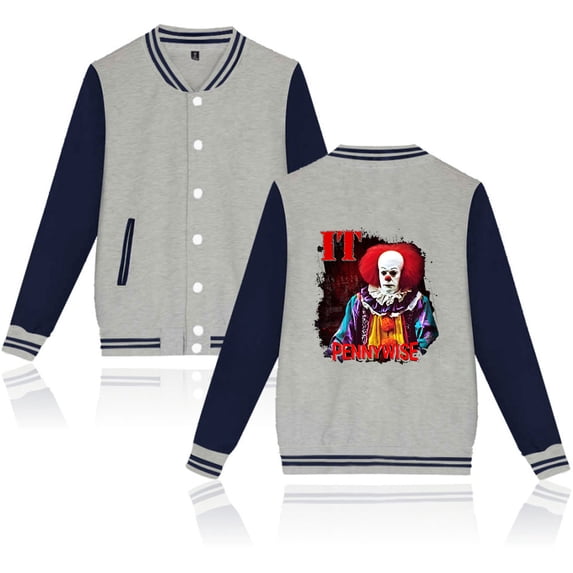 XUANXIAOJIANG Welcome to Derry Popular patterns on baseball shirts, men's and women's casual long sleeved jackets, baseball shirts