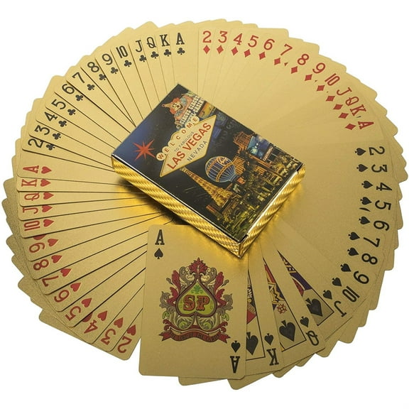 Welcome to Fabulous Las Vegas Nevada 24k Gold Foil Plated Waterproof Playing Cards
