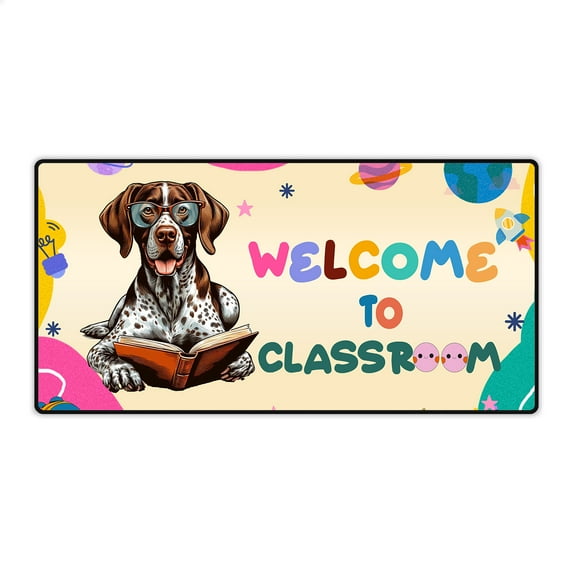 Welcome to German Shorthaired Pointer Classroom Teacher Dog Mom Desk Mat Full Keyboard Mouse Pad GSP Lover Dog Gift Large Mousepad - 02015