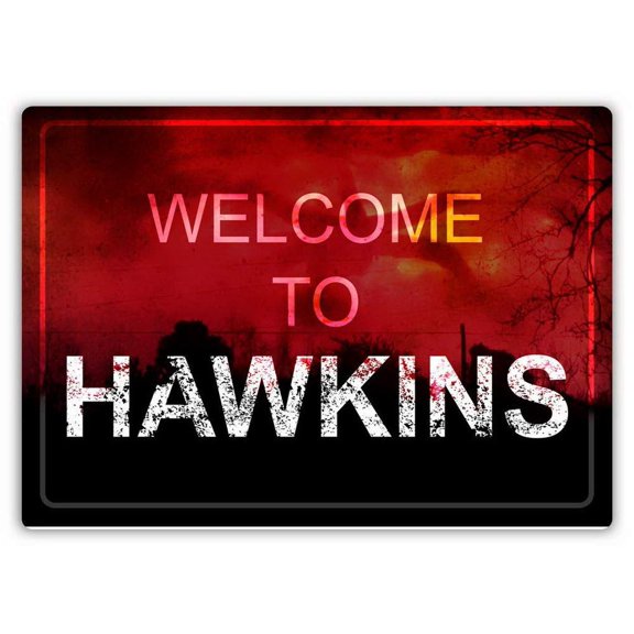 Welcome to Hawkins Clouds Metal Wall Sign Plaque Size: 8 x 12 Inch