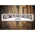 thumbnail image 1 of Welcome to Lake House Novelty Sign, Metal Wall Decor - 4x18 inches, 1 of 4