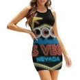 to Las Vegas sign digital drawing night Sleeveless Dress