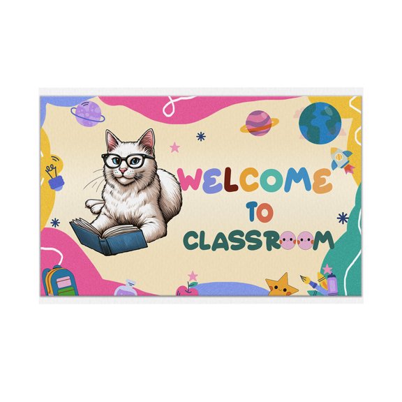 Welcome to Manx Classroom Teacher Dog Mom Doormat Cat Lover Kitten Owner Gifts Indoor Outdoor Welcome Mat - 02015