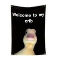 thumbnail image 1 of Welcome to My Crib Flag 2x3 Feet Funny Flag,Fun Tapestry Man Cave Wall Flag with Brass Grommets for College Dorm Room Decor,Outdoor,Parties, 1 of 7