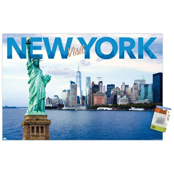 Welcome to NYC Wall Poster with Push Pins, 22.375" x 34"