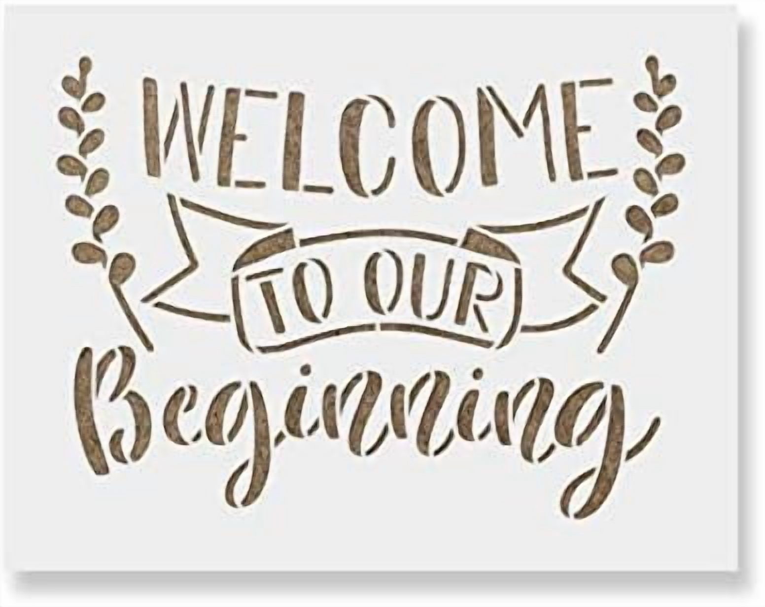 Welcome to Our Beginning Stencil - Heart Arrow Stencil, Ideal for ...