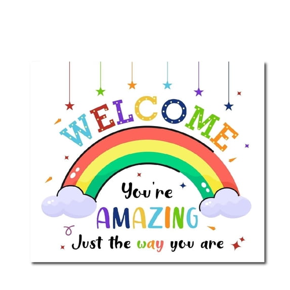 Welcome to Our Classroom Sign Poster,Chalkboard Themed Classroom Wall Decor for Classroom Nursery,Back to School Front Door Wall Decor