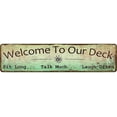 thumbnail image 1 of Welcome to Our Deck Metal Sign, Outdoor Living, Rustic Decor-16 x 6 Inches-Aluminum, 1 of 4