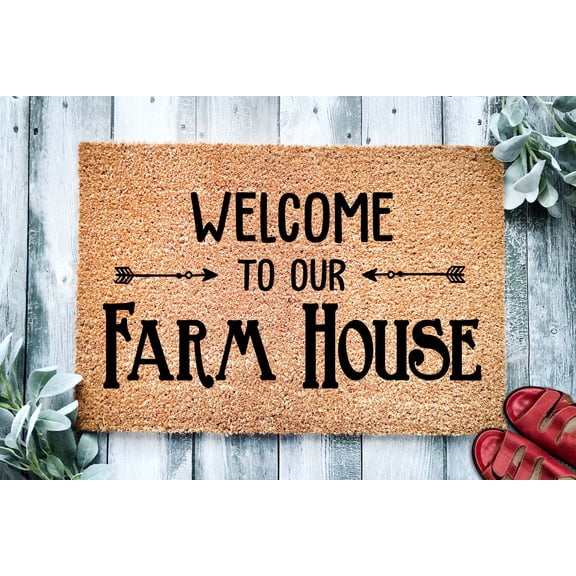 Welcome to Our Farm House | Farm Home Doormat | Welcome Mat | Farmhouse Decor | Boho Door Mat | Farm Gift | Home Doormat | Country Home