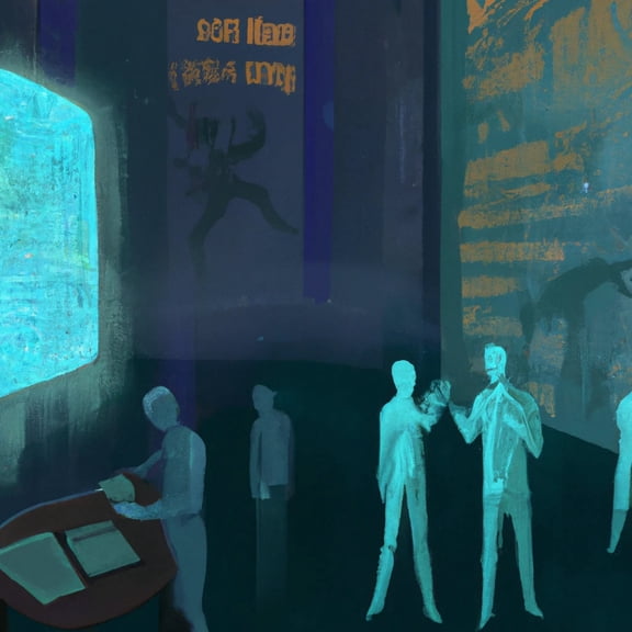 Welcome to Our Futuristic Meeting Digital Painting - 12" x 12" Wall Decor