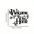 thumbnail image 1 of Alluring Metal "Welcome To Our Home" Wall Sign - 3mm Thick Steel, Matte Black, Indoor/Outdoor Porch & Living Room Decor, Housewarming Gift, 1 of 4
