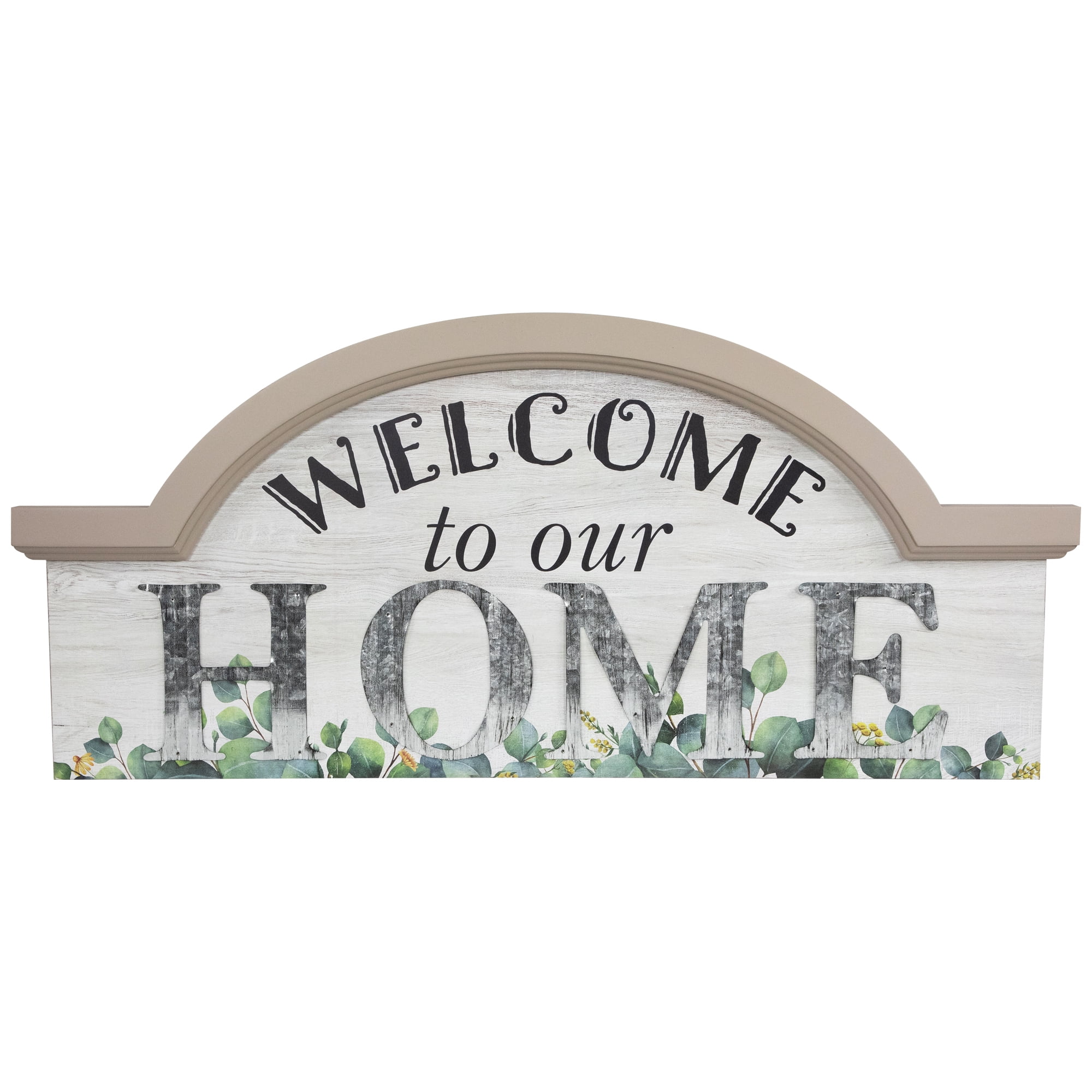 Rustic Beige and Gray Wooden Welcome Wall Sign