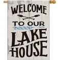 thumbnail image 1 of Welcome to Our Lake House Large House Flag Vertical Double Sided 28 x 40 Inch Summer Burlap Yard Outdoor Decor, 1 of 4