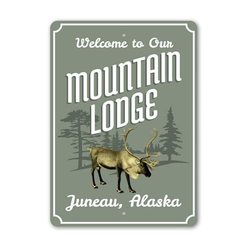 Welcome to Our Mountain Lodge Moose Sign Mountain Lodge Decorative ...