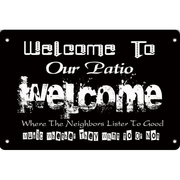 Welcome to Our Patio Tin Sign Metal Tin Signs Garden Patio Home Decor Wall Plaque 8x12inch