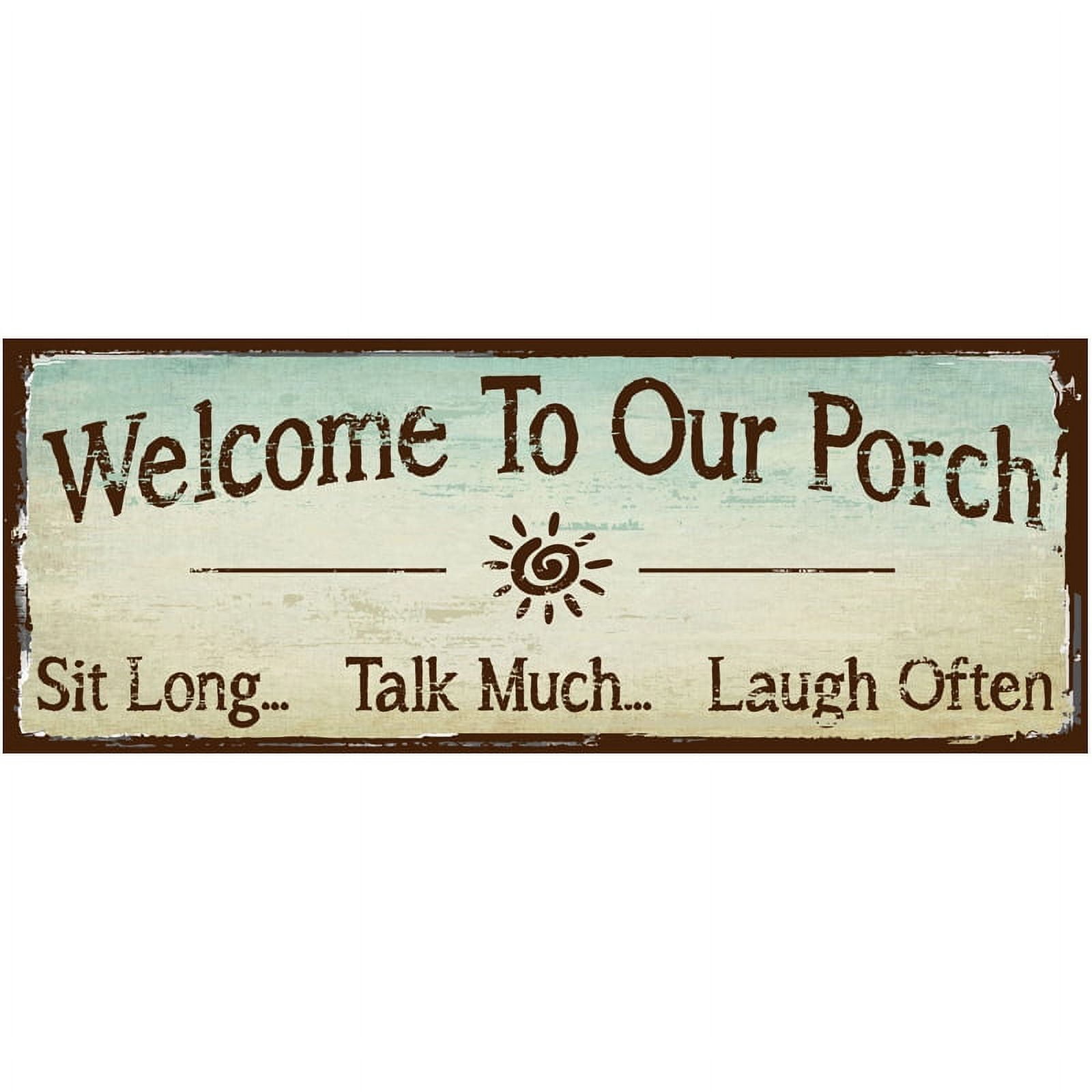 Rustic Steel Welcome to Our Porch Outdoor Sign