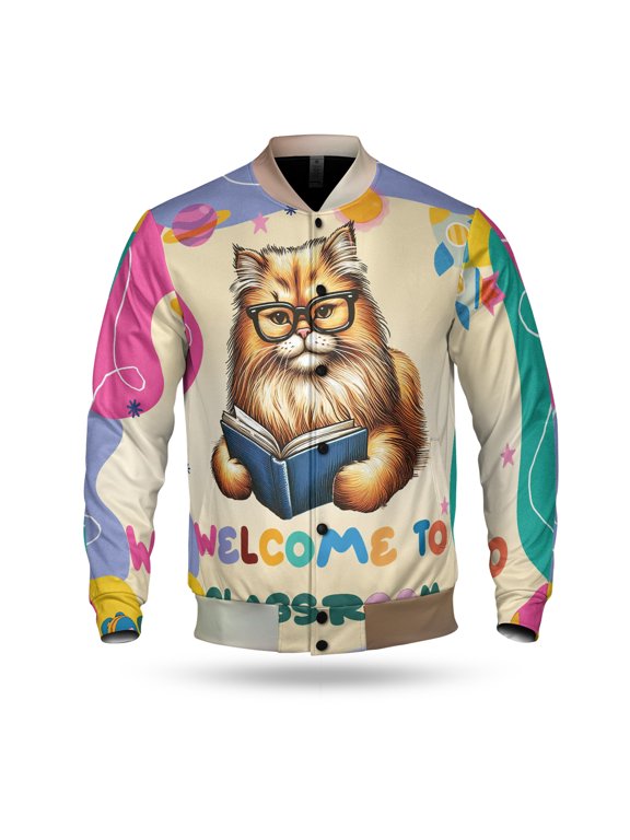Welcome to Persian Classroom Teacher Dog Mom All Over Print 3D Baseball Jacket Cat Lover Kitten Owner Gifts Bomber Jacket Softball - 02015